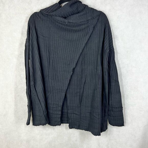 Free People Cowl Neck Black Thermal New with tags - Picture 2 of 5